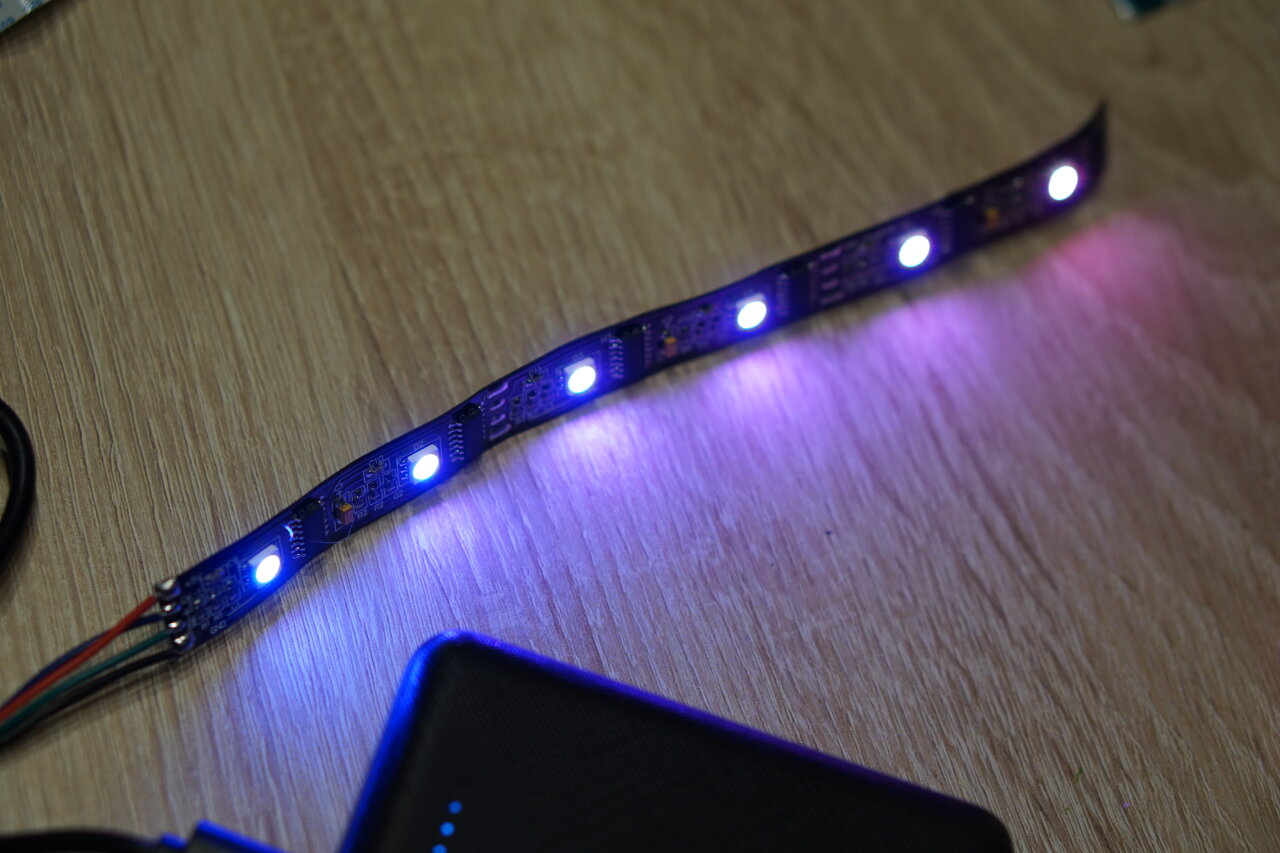 Photo of the a short LED strip.