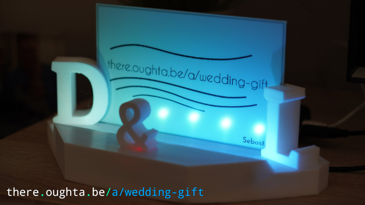 Thumbnail of a youtube video the wedding gift with an illuminated e-ink screen.